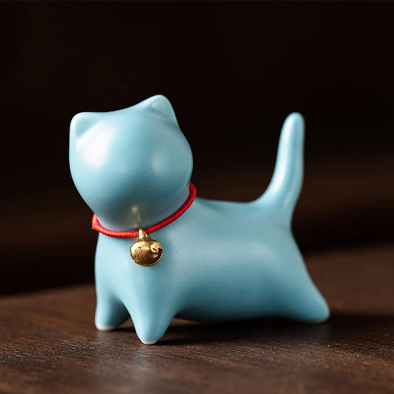 Buddha Stones Mini Piccolo Carino Gatto Tè Animale Domestico Ceramica Casa Scrivania Figurina Decorazione - Image 11