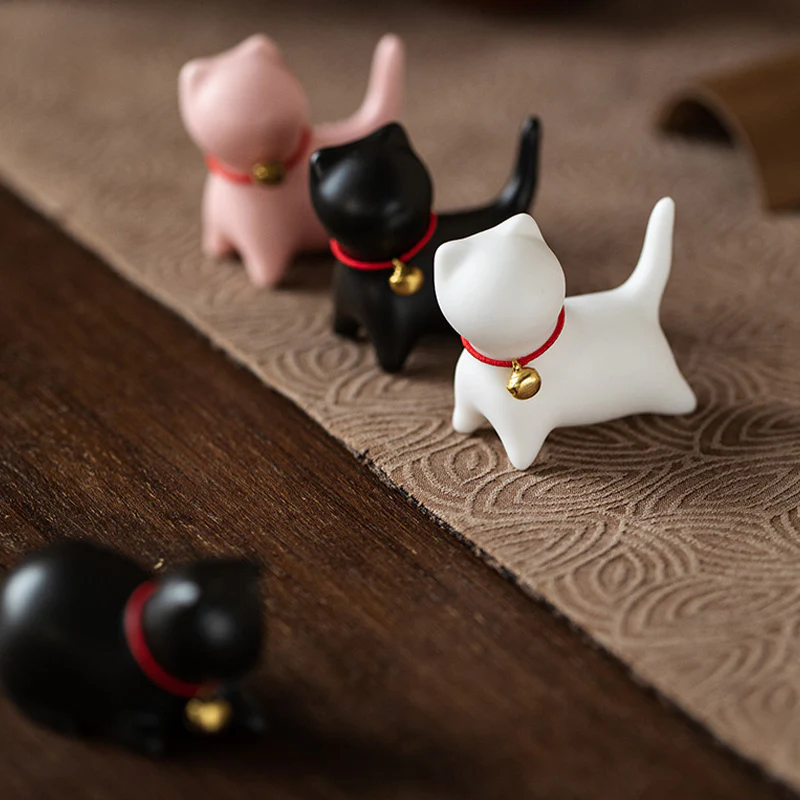 Buddha Stones Mini Piccolo Carino Gatto Tè Animale Domestico Ceramica Casa Scrivania Figurina Decorazione - Image 15