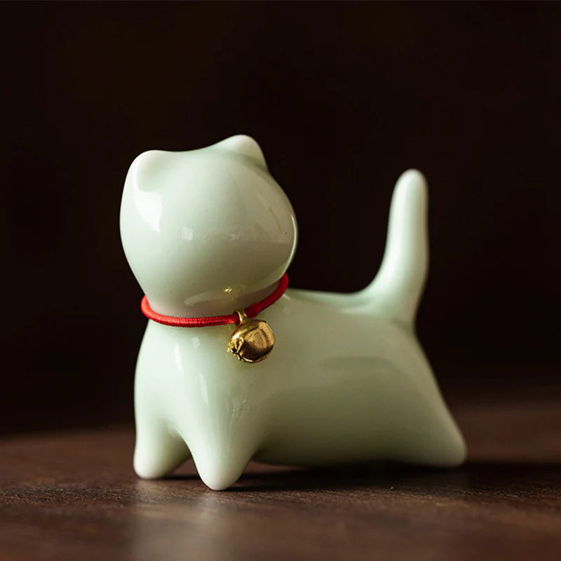 Buddha Stones Mini Piccolo Carino Gatto Tè Animale Domestico Ceramica Casa Scrivania Figurina Decorazione - Image 3