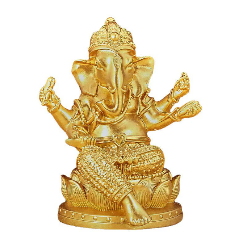 Buddha Stones Mini Piccolo Ganesh Ganpati Elefante Meditazione Statua Riflessione Casa Resina Decorazione - Image 13