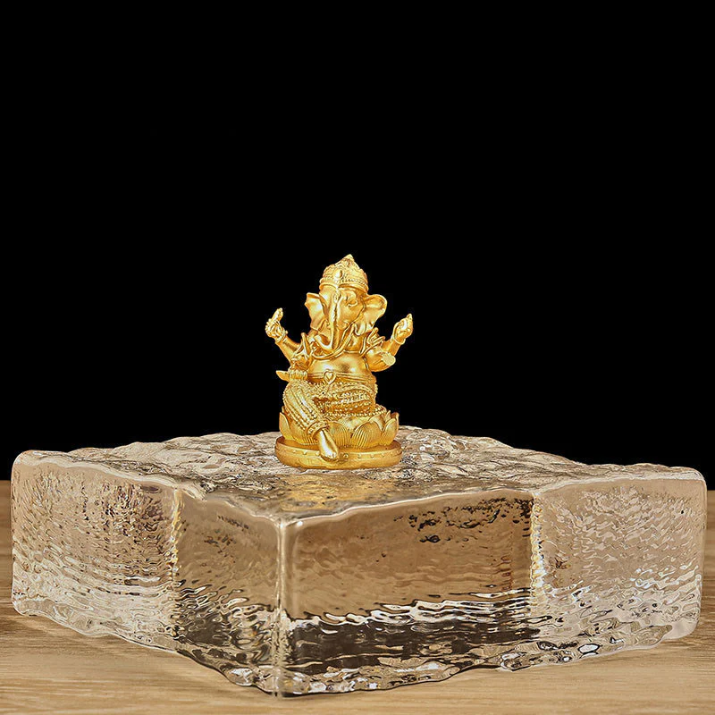 Buddha Stones Mini Piccolo Ganesh Ganpati Elefante Meditazione Statua Riflessione Casa Resina Decorazione - Image 3