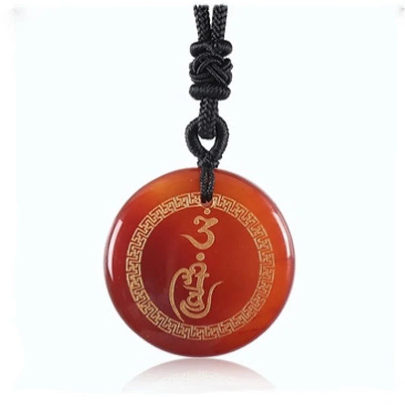 Buddha Stones Modello Svastica Vajra Protezione Mantra Naturale Vari Cristallo Ossidiana Nera Collana Pendente Purificazione - Image 14