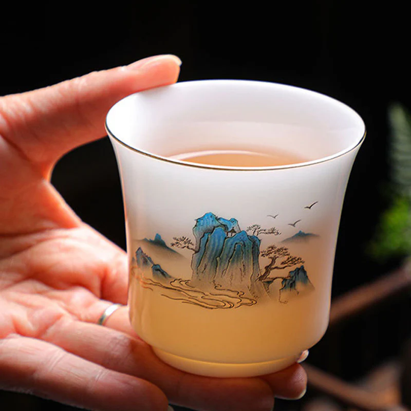 Buddha Stones Montagne Fiumi Albero Tazza da tè in ceramica Tazza da tè Kung Fu 120ml - Image 10