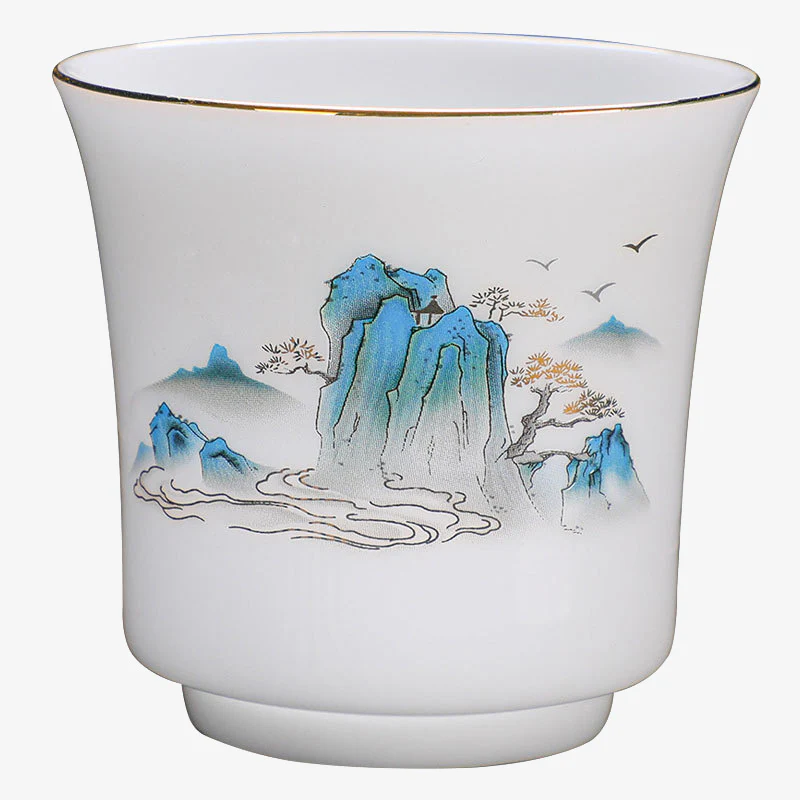 Buddha Stones Montagne Fiumi Albero Tazza da tè in ceramica Tazza da tè Kung Fu 120ml - Image 11