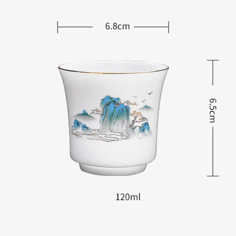 Buddha Stones Montagne Fiumi Albero Tazza da tè in ceramica Tazza da tè Kung Fu 120ml - Image 12