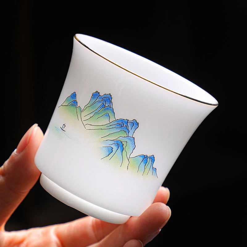 Buddha Stones Montagne Fiumi Albero Tazza da tè in ceramica Tazza da tè Kung Fu 120ml - Image 4