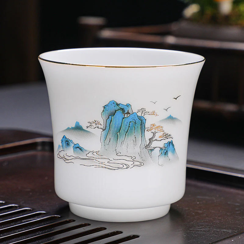 Buddha Stones Montagne Fiumi Albero Tazza da tè in ceramica Tazza da tè Kung Fu 120ml - Image 7