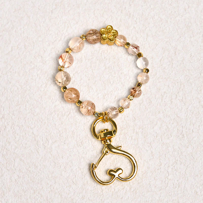 Buddha Stones naturali Super Seven Crystal Plum Blossom catena spirituale borsa decorazione appesa - Image 2