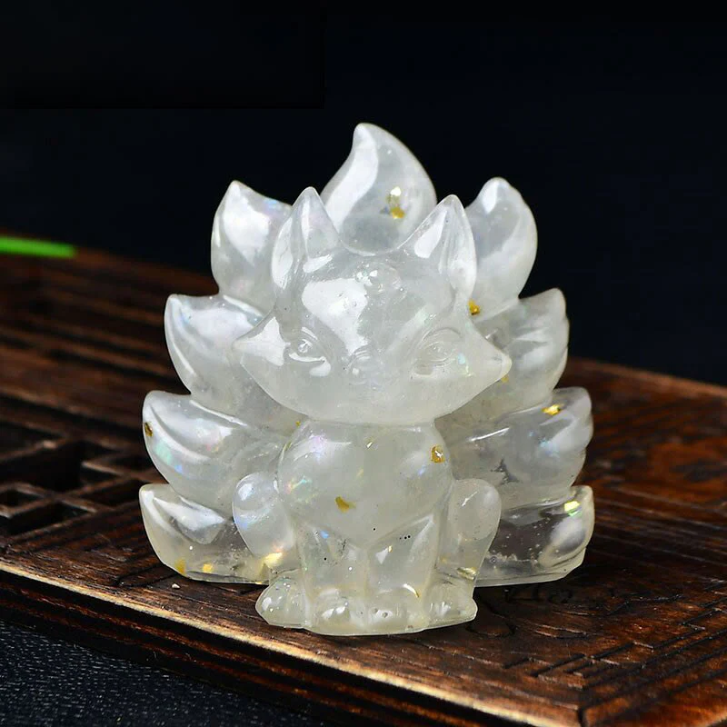 Buddha Stones naturali, vari cristalli, quarzo fragola, ametista, volpe a nove code, protezione, decorazione per la casa - Image 18