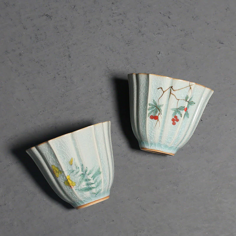 Buddha Stones Nespolo giapponese Corniolo Biancospino Morning Glory Tazza da tè in ceramica Tazza da tè Kung Fu - Image 13