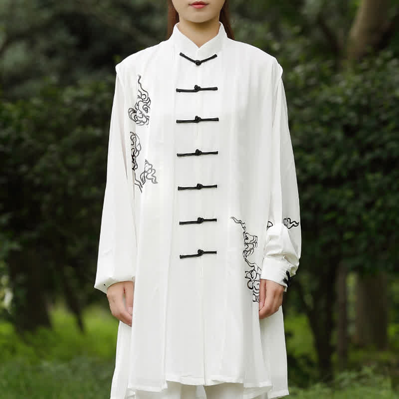 Buddha Stones Nuvole di buon auspicio Gradiente Meditazione Preghiera Spirituale Zen Tai Chi Qigong Pratica Set di abbigliamento da donna - Image 11