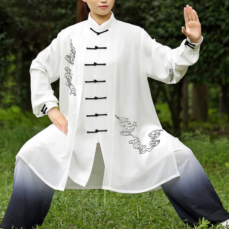 Buddha Stones Nuvole di buon auspicio Gradiente Meditazione Preghiera Spirituale Zen Tai Chi Qigong Pratica Set di abbigliamento da donna - Image 6