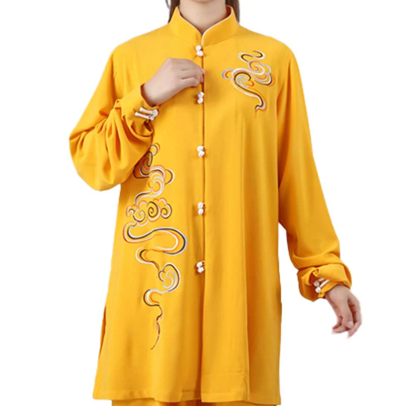 Buddha Stones Nuvole di buon auspicio Ricamo Meditazione Preghiera Spirituale Zen Tai Chi Qigong Pratica Set di abbigliamento unisex - Image 17