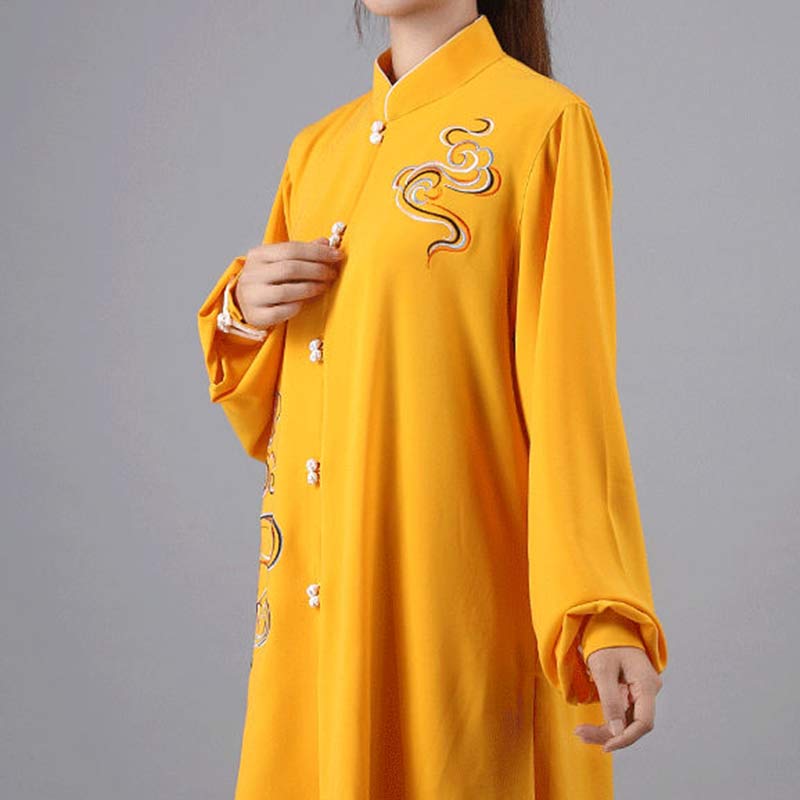 Buddha Stones Nuvole di buon auspicio Ricamo Meditazione Preghiera Spirituale Zen Tai Chi Qigong Pratica Set di abbigliamento unisex - Image 5