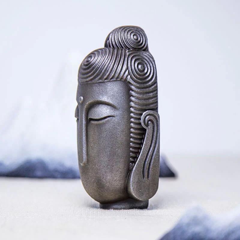 Buddha Stones Occhi Chiusi Buddha in Meditazione Statua in Resina Ruggine Polvere di Ferro Decorazione per la Casa - Image 16