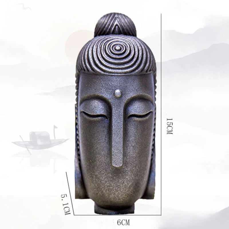 Buddha Stones Occhi Chiusi Buddha in Meditazione Statua in Resina Ruggine Polvere di Ferro Decorazione per la Casa - Image 26