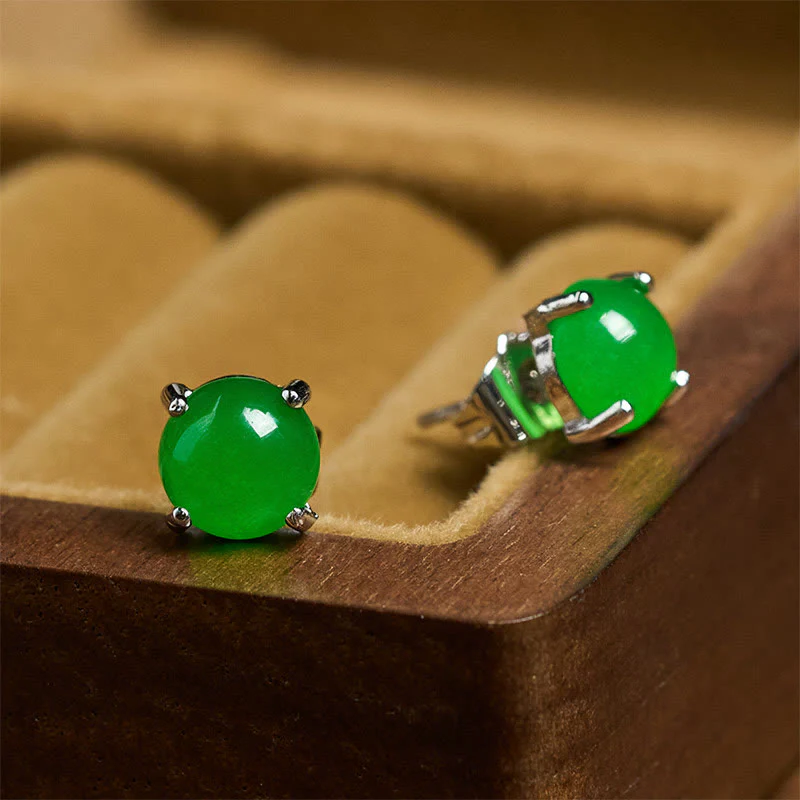 Buddha Stones Orecchini di abbondanza in argento sterling 925 con giada - Image 14