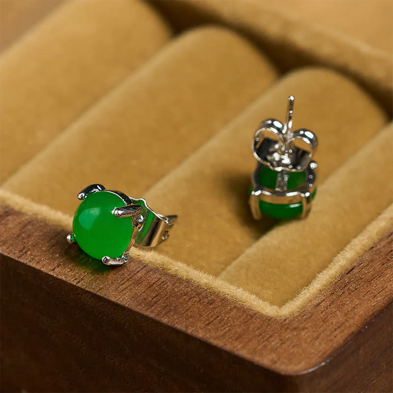Buddha Stones Orecchini di abbondanza in argento sterling 925 con giada - Image 15