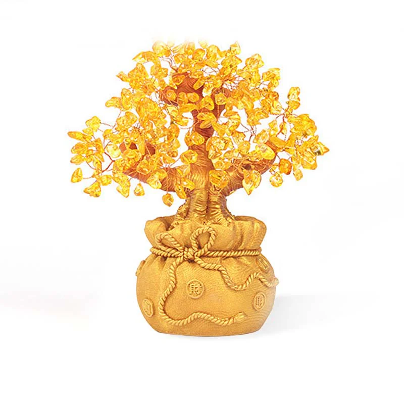 Buddha Stones Ornamento in pietra preziosa naturale citrino per l'albero dei soldi - Feng Shui per la prosperità - Image 11