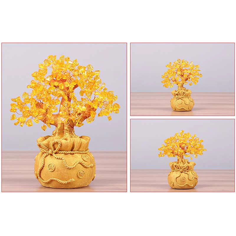 Buddha Stones Ornamento in pietra preziosa naturale citrino per l'albero dei soldi - Feng Shui per la prosperità - Image 14