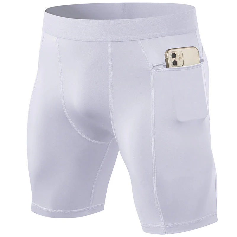Buddha Stones Pantaloncini sportivi aderenti elasticizzati ad alta elasticità ad asciugatura rapida con tasche con cerniera da uomo - Image 17