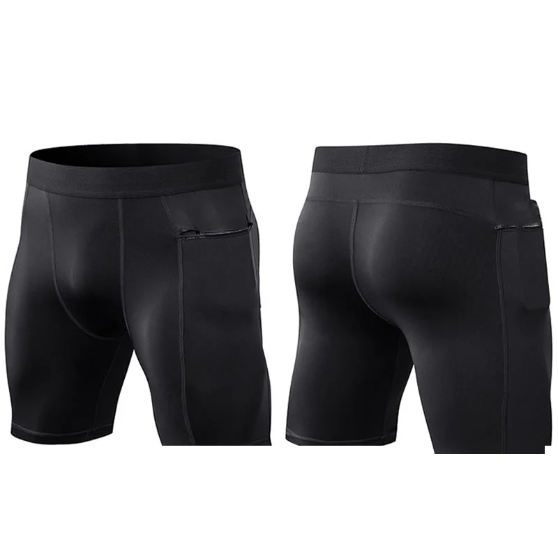 Buddha Stones Pantaloncini sportivi aderenti elasticizzati ad alta elasticità ad asciugatura rapida con tasche con cerniera da uomo - Image 22