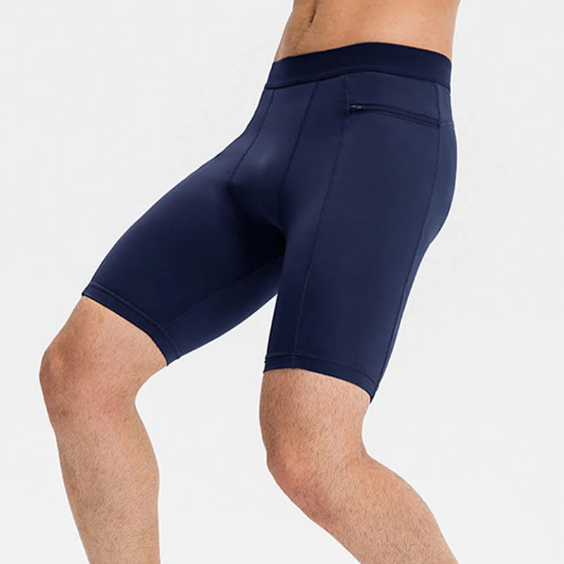 Buddha Stones Pantaloncini sportivi aderenti elasticizzati ad alta elasticità ad asciugatura rapida con tasche con cerniera da uomo - Image 28