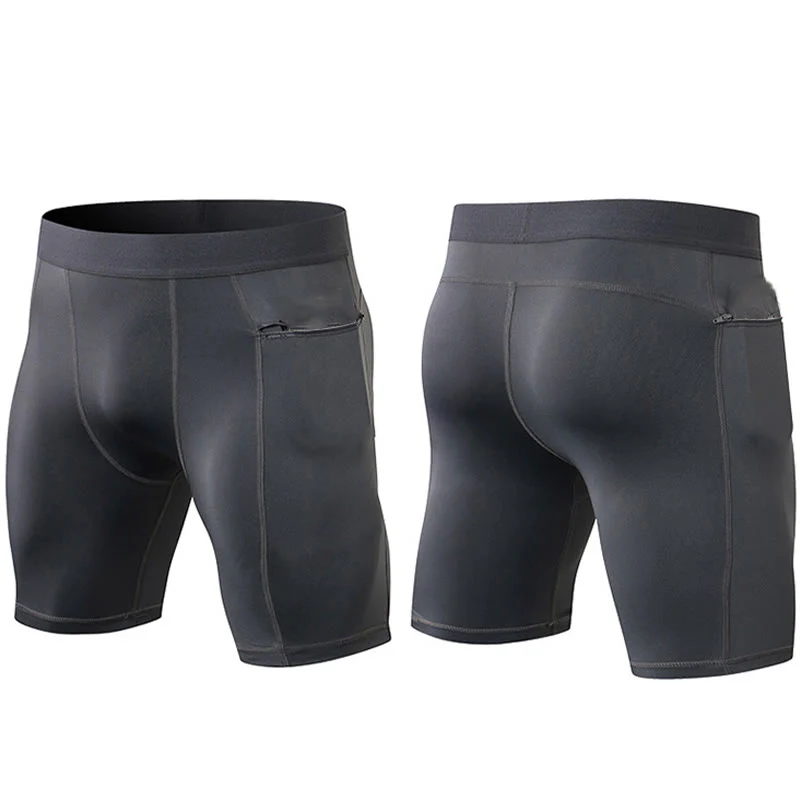 Buddha Stones Pantaloncini sportivi aderenti elasticizzati ad alta elasticità ad asciugatura rapida con tasche con cerniera da uomo - Image 3