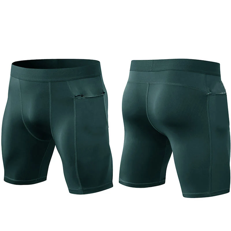 Buddha Stones Pantaloncini sportivi aderenti elasticizzati ad alta elasticità ad asciugatura rapida con tasche con cerniera da uomo - Image 32