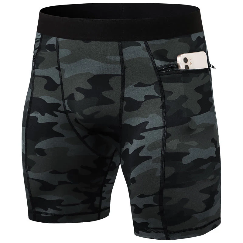 Buddha Stones Pantaloncini sportivi aderenti elasticizzati ad alta elasticità ad asciugatura rapida con tasche con cerniera da uomo - Image 34