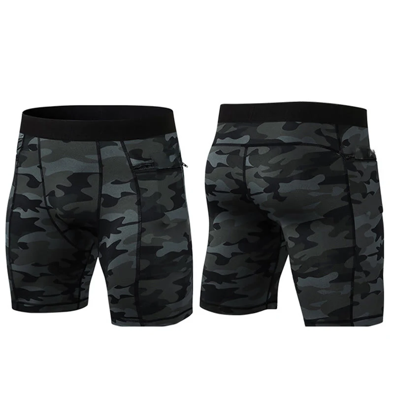 Buddha Stones Pantaloncini sportivi aderenti elasticizzati ad alta elasticità ad asciugatura rapida con tasche con cerniera da uomo - Image 35