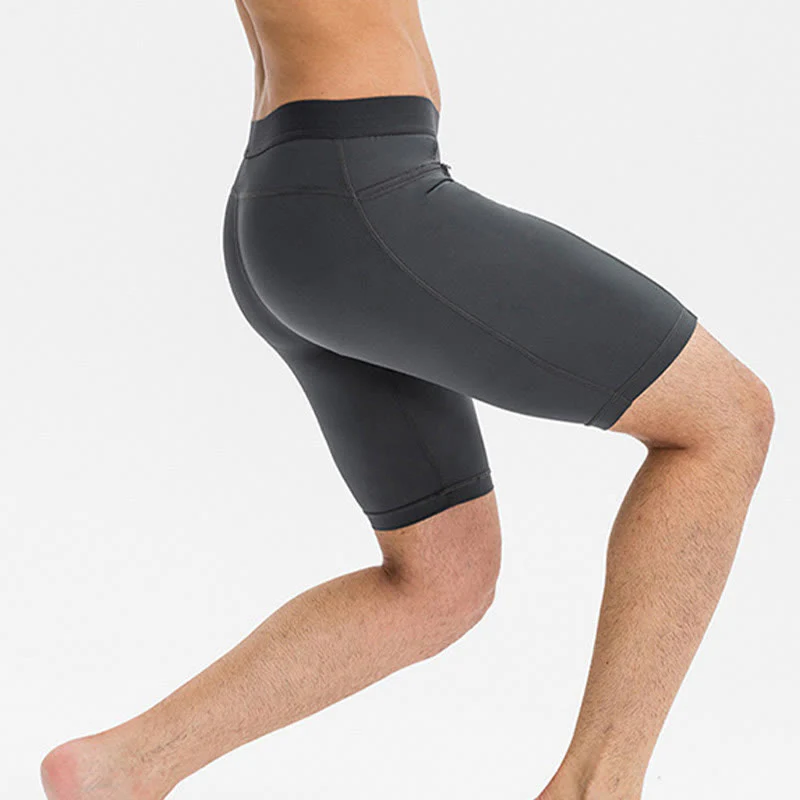 Buddha Stones Pantaloncini sportivi aderenti elasticizzati ad alta elasticità ad asciugatura rapida con tasche con cerniera da uomo - Image 5