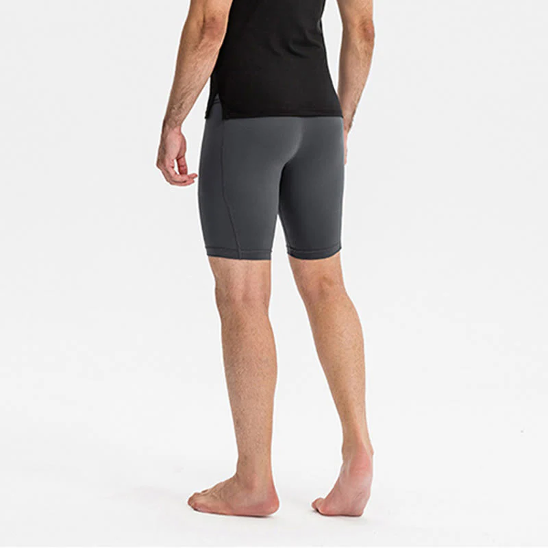 Buddha Stones Pantaloncini sportivi aderenti elasticizzati ad alta elasticità ad asciugatura rapida con tasche con cerniera da uomo - Image 6