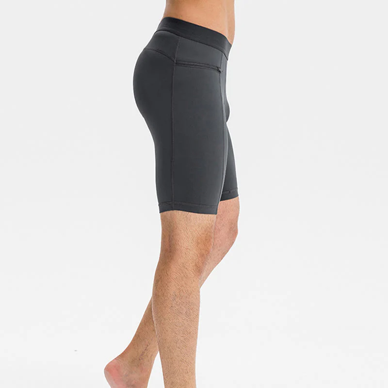 Buddha Stones Pantaloncini sportivi aderenti elasticizzati ad alta elasticità ad asciugatura rapida con tasche con cerniera da uomo - Image 9