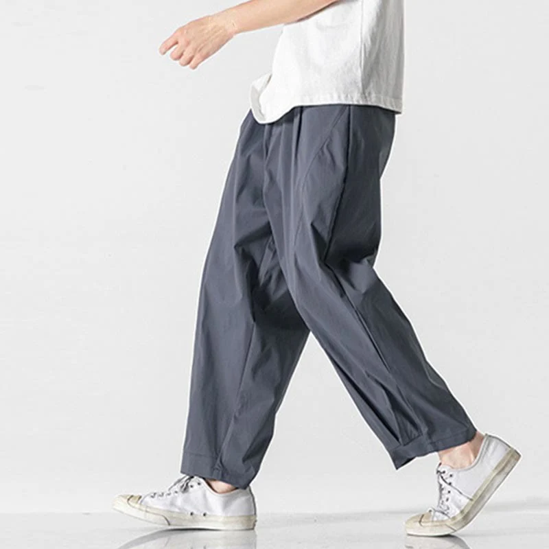 Buddha Stones Pantaloni cargo harem da uomo estivi con coulisse alla caviglia e tasche - Image 13