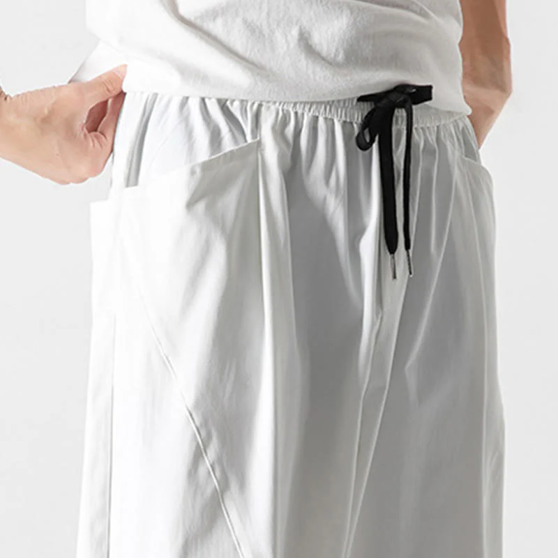 Buddha Stones Pantaloni cargo harem da uomo estivi con coulisse alla caviglia e tasche - Image 34