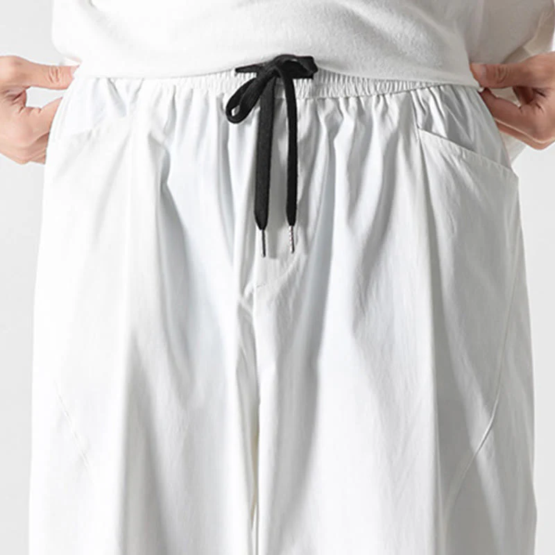 Buddha Stones Pantaloni cargo harem da uomo estivi con coulisse alla caviglia e tasche - Image 35