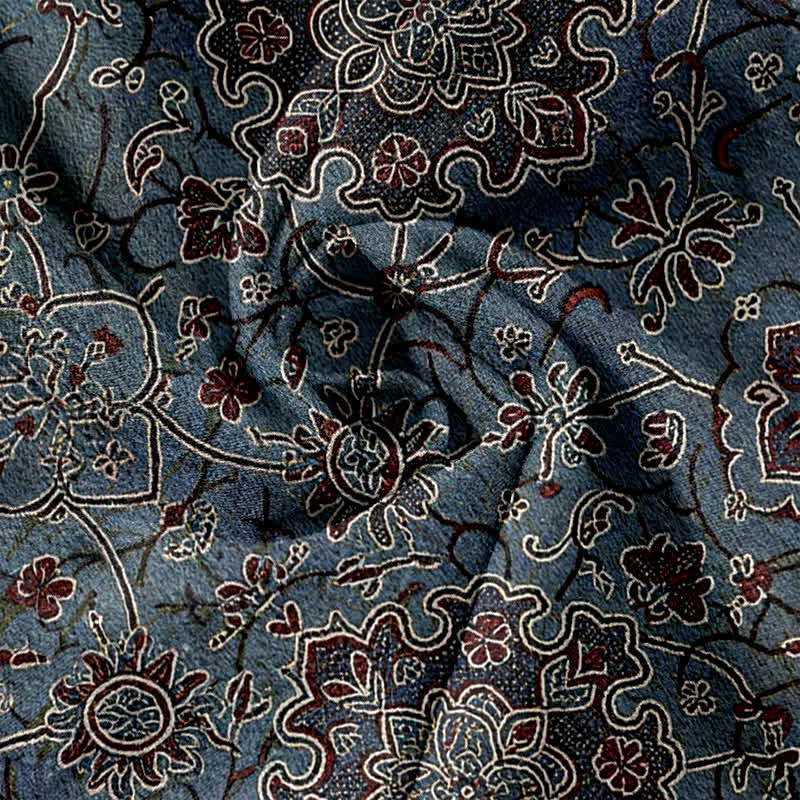 Buddha Stones Pantaloni da donna in puro cotone con fantasia floreale bohémien, elastico in vita e tasche. - Image 3