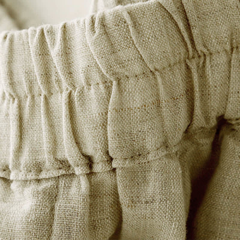 Buddha Stones Pantaloni estivi da donna in lino, affusolati e con tasche - Image 15