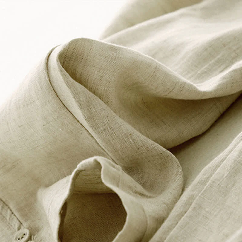 Buddha Stones Pantaloni estivi da donna in lino, affusolati e con tasche - Image 16