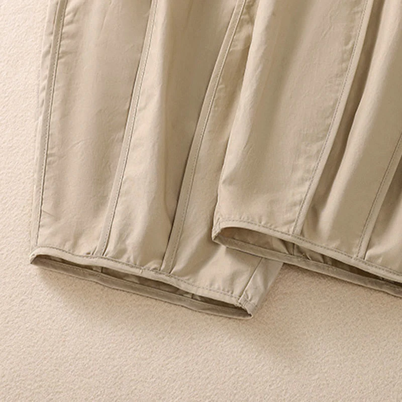 Buddha Stones Pantaloni harem da donna a vita alta, plissettati, semplici e colorati, con tasche - Image 19