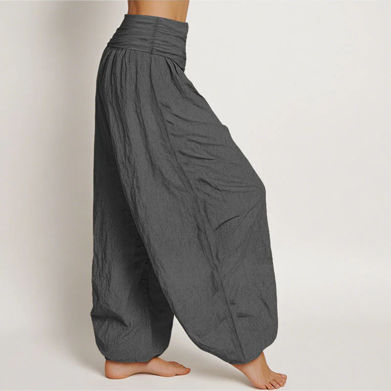 Buddha Stones Pantaloni harem da donna con elastico in vita e motivo a loto, in puro cotone, con colori armoniosi - Image 11
