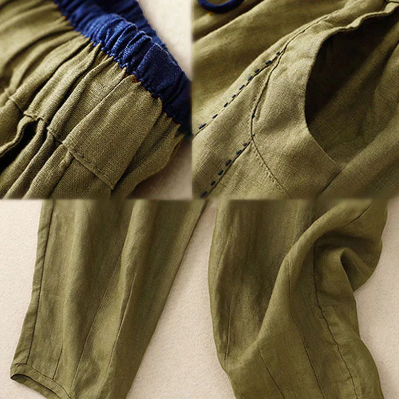 Buddha Stones Pantaloni harem da donna con tasche, lunghezza 7-8, con design color blocking, modello Commute - Image 12