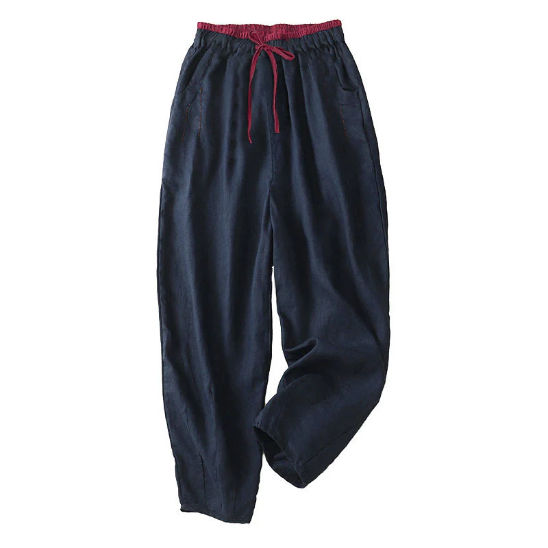 Buddha Stones Pantaloni harem da donna con tasche, lunghezza 7-8, con design color blocking, modello Commute - Image 14