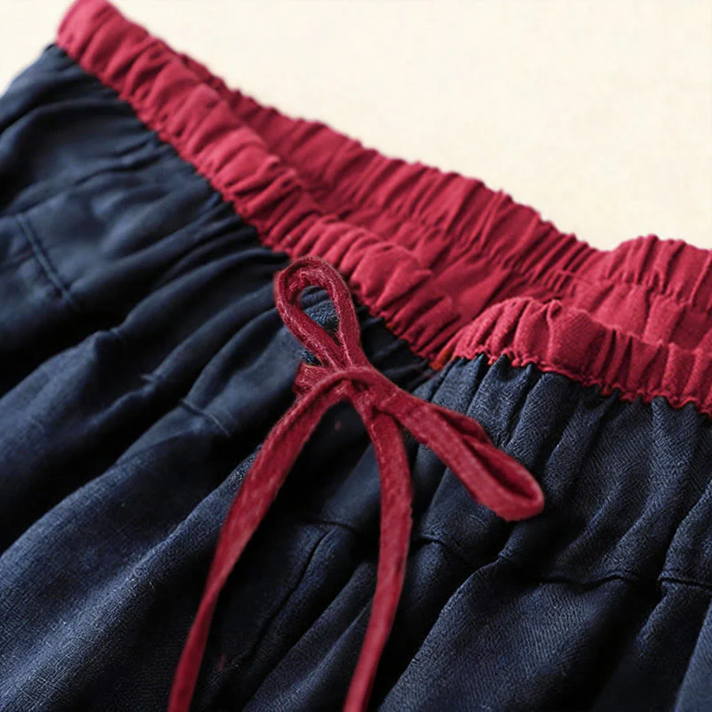 Buddha Stones Pantaloni harem da donna con tasche, lunghezza 7-8, con design color blocking, modello Commute - Image 15