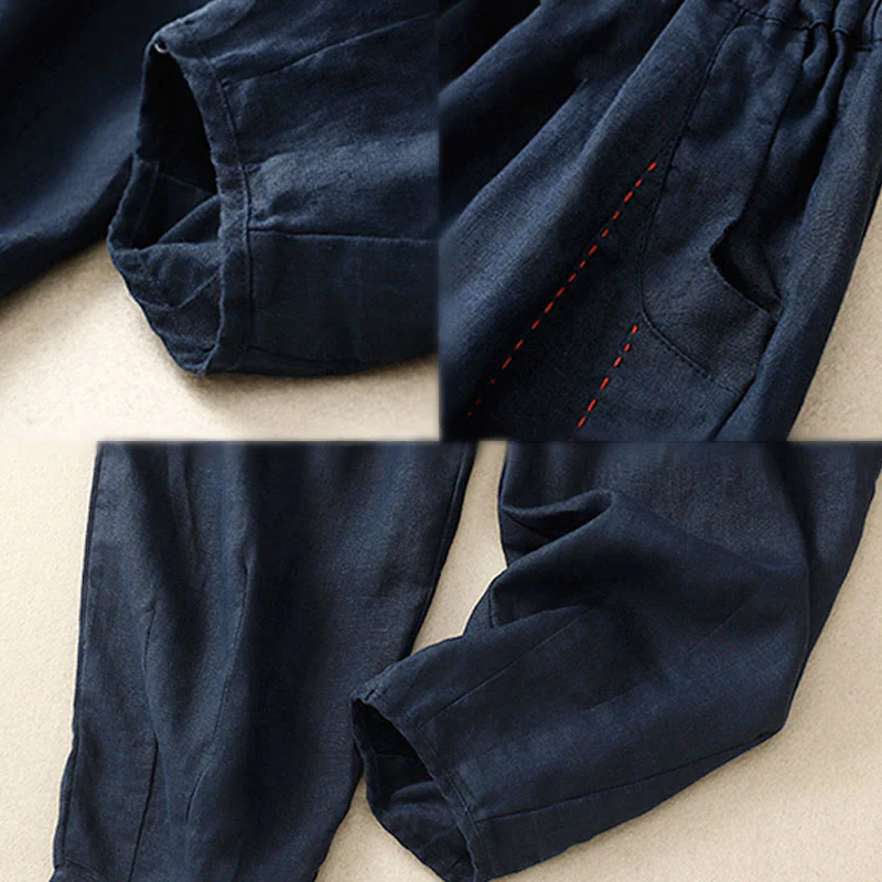 Buddha Stones Pantaloni harem da donna con tasche, lunghezza 7-8, con design color blocking, modello Commute - Image 16