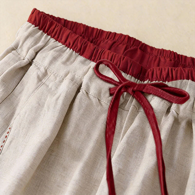 Buddha Stones Pantaloni harem da donna con tasche, lunghezza 7-8, con design color blocking, modello Commute - Image 3