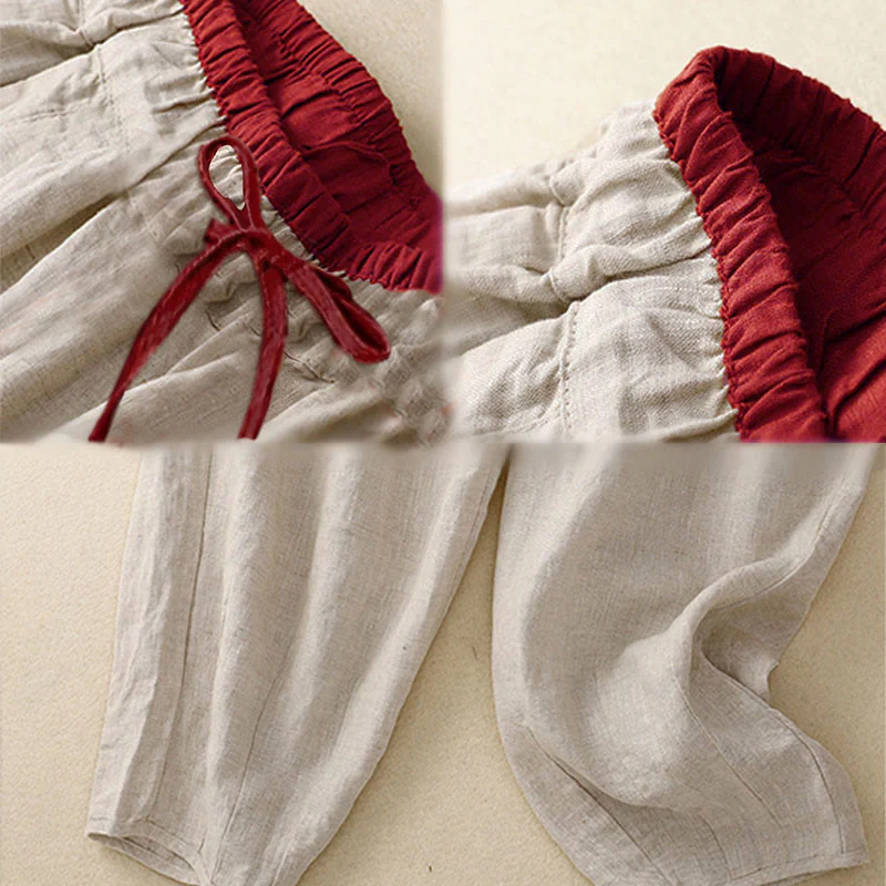 Buddha Stones Pantaloni harem da donna con tasche, lunghezza 7-8, con design color blocking, modello Commute - Image 8
