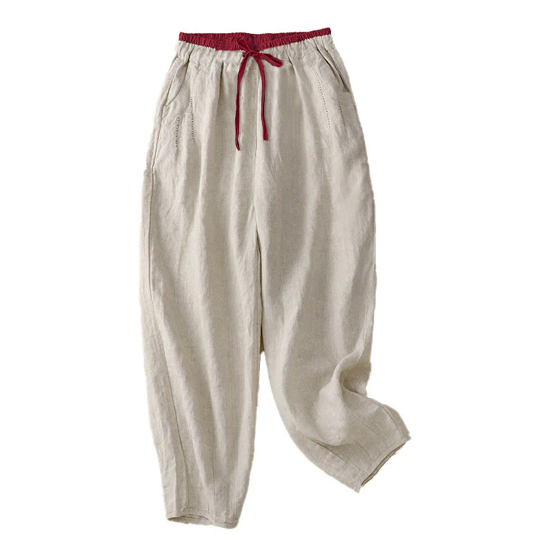 Buddha Stones Pantaloni harem da donna con tasche, lunghezza 7-8, con design color blocking, modello Commute - Image 9