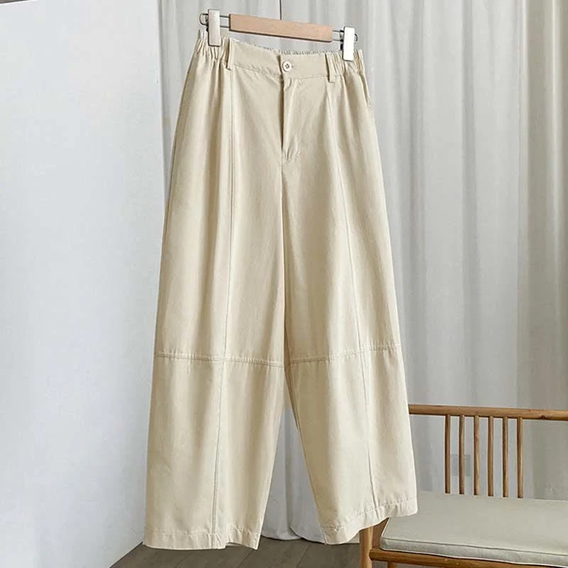 Buddha Stones Pantaloni harem da donna estivi casual con bottoni e tasche. - Image 10